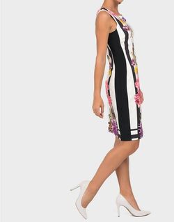 Style 1-362664024-1901 Joseph Ribkoff White Size 6 Mini Print Cocktail Dress on Queenly