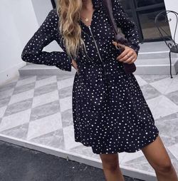 Style 1-3646721988-2791 Anna-Kaci Black Size 12 Free Shipping High Neck Print Cocktail Dress on Queenly