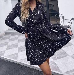 Style 1-3646721988-2791 Anna-Kaci Black Size 12 Free Shipping High Neck Print Cocktail Dress on Queenly