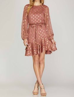 Style 1-3943298580-3011 SHE + SKY Pink Size 8 Sheer Polyester Sleeves Cocktail Dress on Queenly