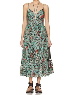 Style 1-3974029982-5 Ulla Johnson Green Size 0 Cut Out Tall Height Halter Cocktail Dress on Queenly