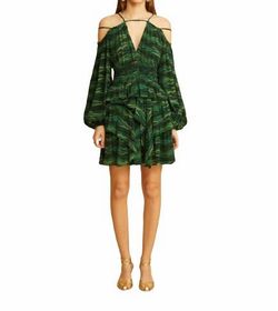 Style 1-4009806008-6 Ulla Johnson Green Size 0 1-4009806008-6 Silk Cocktail Dress on Queenly