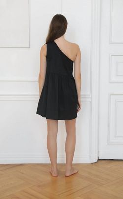 Style 1-645103442-3900 MONICA NERA Black Size 0 One Shoulder Mini Cocktail Dress on Queenly