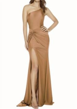 Style 1-66247544-649 ALYCE PARIS Nude Size 2 Floor Length 1-66247544-649 Side slit Dress on Queenly