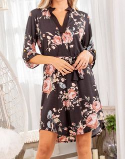 Style 1-686376340-1465 HEIMISH USA Black Size 28 Sorority Print Sleeves Sorority Rush Cocktail Dress on Queenly