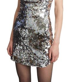 Style 1-784417435-1901 BARDOT Silver Size 6 Tall Height Sequined Cocktail Dress on Queenly