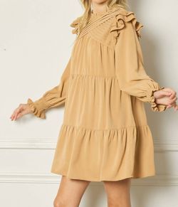 Style 1-877903178-2793 entro Brown Size 12 Long Sleeve Mini Cocktail Dress on Queenly