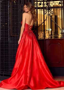Style 55115 Sherri Hill Red Size 2 Floor Length 55115 A-line Dress on Queenly