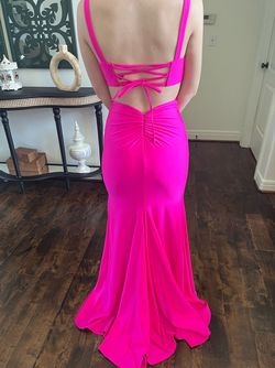 Sherri Hill Pink Size 6 Tall Height Military Square Neck Mermaid Dress on Queenly