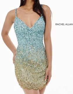 Style 40165 Rachel Allan Multicolor Size 4 Jersey Cocktail Dress on Queenly