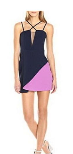 BCBG Purple Size 4 Homecoming Plunge Cocktail Dress on Queenly