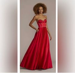 David's Bridal Red Size 2 70 Off Floor Length Ball gown on Queenly
