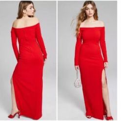 Teeze Me Red Size 4 Side slit Dress on Queenly