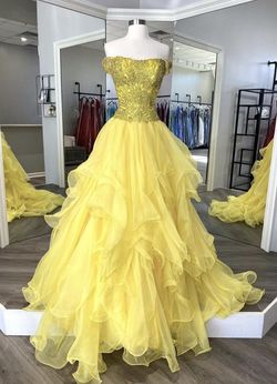 Sherri Hill Yellow Size 4 Short Height Ball gown on Queenly