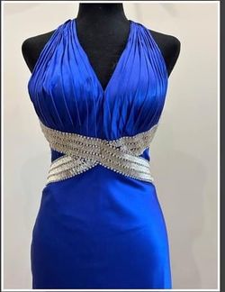 MoriLee Blue Size 6 Jersey Mori Lee Tall Height Semi Formal Mermaid Dress on Queenly
