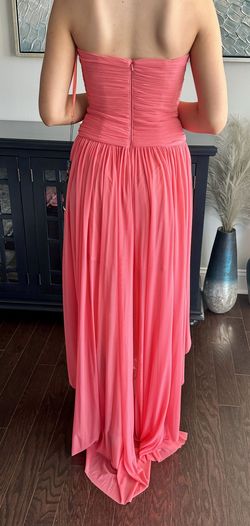 La Femme Pink Size 0 Strapless Floor Length Semi Formal Prom Straight Dress on Queenly