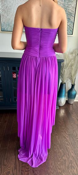 La Femme Purple Size 0 Strapless Floor Length 70 Off A-line Dress on Queenly