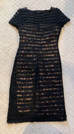 Adrianna Papell Black Size 6 Square Neck Mini Cocktail Dress on Queenly