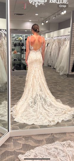 Style C581 Allure Nude Size 10 Floor Length Jersey Plunge 50 Off Straight A-line Dress on Queenly