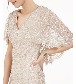 Adrianna Papell Nude Size 4 Appearance Sequined Cocktail Dress on Queenly
