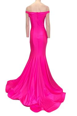 Style 524 Jessica Angel Hot Pink Size 00 Side Slit Mermaid Dress on Queenly