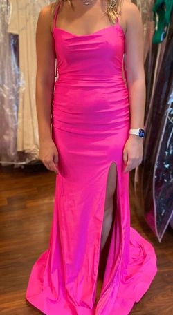 Clarisse Pink Size 4 Corset Jersey Prom Side slit Dress on Queenly