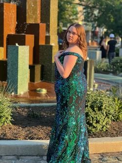 Style JVN04515 Jovani Multicolor Size 18 Prom Sequined 50 Off Mermaid Dress on Queenly