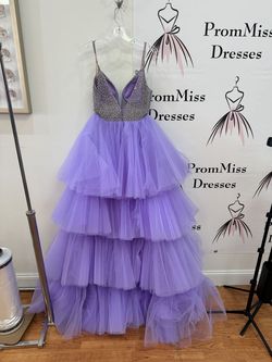 Jovani Purple Size 2 Lavender Jewelled Ball gown on Queenly