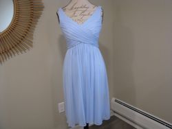 David's Bridal Blue Size 6 Polyester Cocktail Dress on Queenly