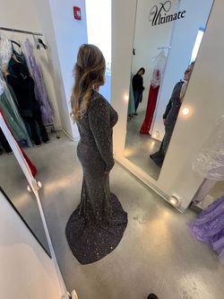 Style 2901 Johnathan Kayne Black Size 12 2901 Prom Pageant Long Sleeve Jersey Mermaid Dress on Queenly