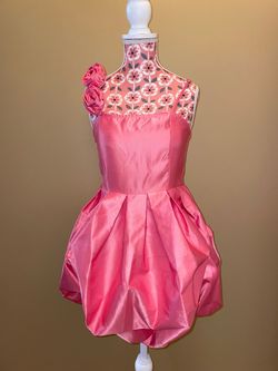Pretty Little Thing Pink Size 4 Square Neck Sorority Homecoming Cocktail Dress on Queenly