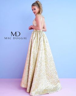 Style 40694N Mac Duggal Gold Size 0 Black Tie Floor Length Side slit Dress on Queenly