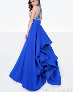 Style 1712P2884 Terani Couture Royal Blue Size 6 Floor Length Prom Ball gown on Queenly