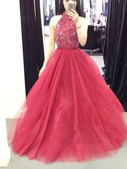 Sherri Hill Red Size 0 Medium Height Prom Floor Length Jersey Pageant Ball gown on Queenly