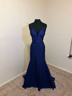 Style 87277 Amarra Blue Size 16 Medium Height Floor Length Wedding Guest Prom Mermaid Dress on Queenly