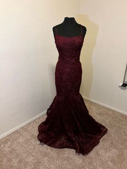 Style 20255 Amarra Red Size 16 Plus Size 20255 Floor Length Mermaid Dress on Queenly