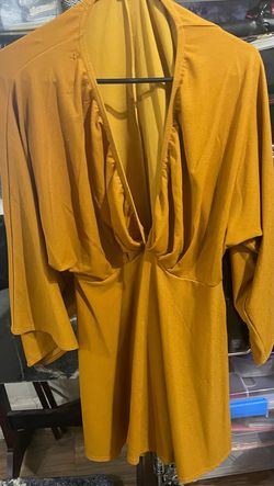 Boohoo Yellow Size 16 Jersey Plus Size Cocktail Dress on Queenly