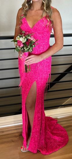 Style 55041 Sherri Hill Pink Size 00 Prom Side slit Dress on Queenly