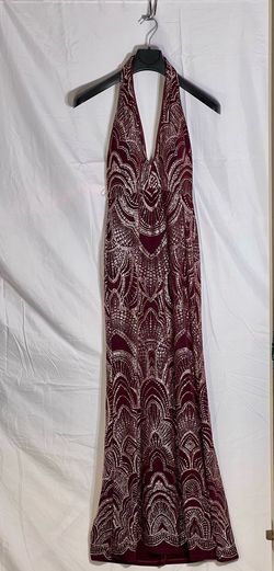 Jump Apparel Brown Size 4 Floor Length Plunge A-line Dress on Queenly