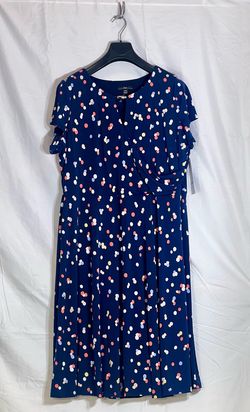 Style 3A896J R&K Blue Size 20 50 Off Swoop Midi Cocktail Dress on Queenly