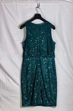 Style EJ3M2547 Eliza J Green Size 16 Swoop Cocktail Dress on Queenly