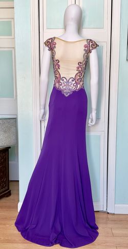 Style 15-109 Madison James Purple Size 2 Cap Sleeve 15-109 50 Off Mermaid Dress on Queenly