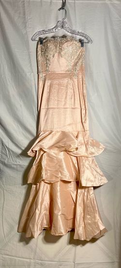 Maniju Pink Size 4 Strapless Floor Length Jersey Ball gown on Queenly