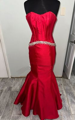 Johnathan Kayne Red Size 2 Strapless Pageant Floor Length Mermaid Dress on Queenly