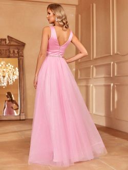 Style FSWD1199 Faeriesty Pink Size 8 Floor Length Sheer Polyester A-line Dress on Queenly