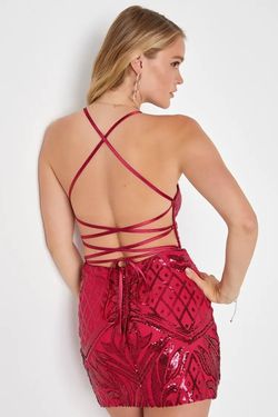 Lulus Red Size 12 Mini Plunge Cocktail Dress on Queenly
