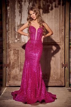 Style PS24055 Portia and Scarlett Hot Pink Size 12 Prom Ps24055 Mermaid Dress on Queenly