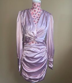Glam Maker Pink Size 4 Silk Plunge Cocktail Dress on Queenly