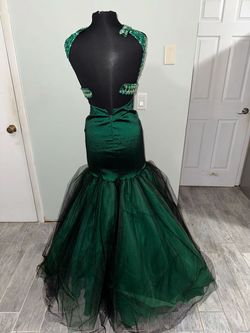MoriLee Green Size 4 Pageant Free Shipping Floor Length Mermaid Dress on Queenly