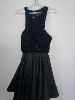 Sherri Hill Black Size 8 Homecoming High Neck Jersey Cocktail Dress on Queenly